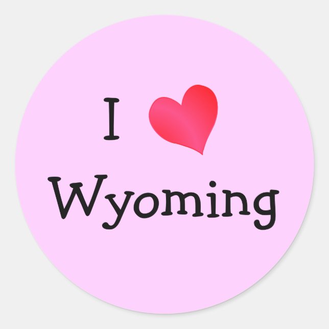 I Liebe Wyoming Runder Aufkleber (Vorderseite)