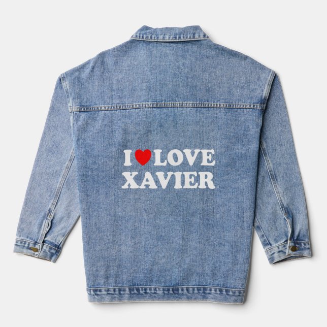 I Liebe Xavier I Herz Xavier Jeansjacke (Rückseite)
