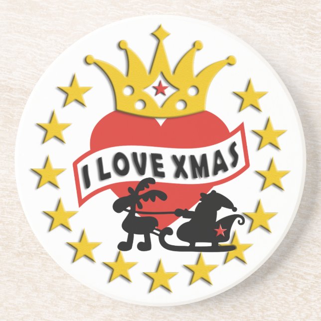 I LIEBE Xmas Untersetzer (Vorne)