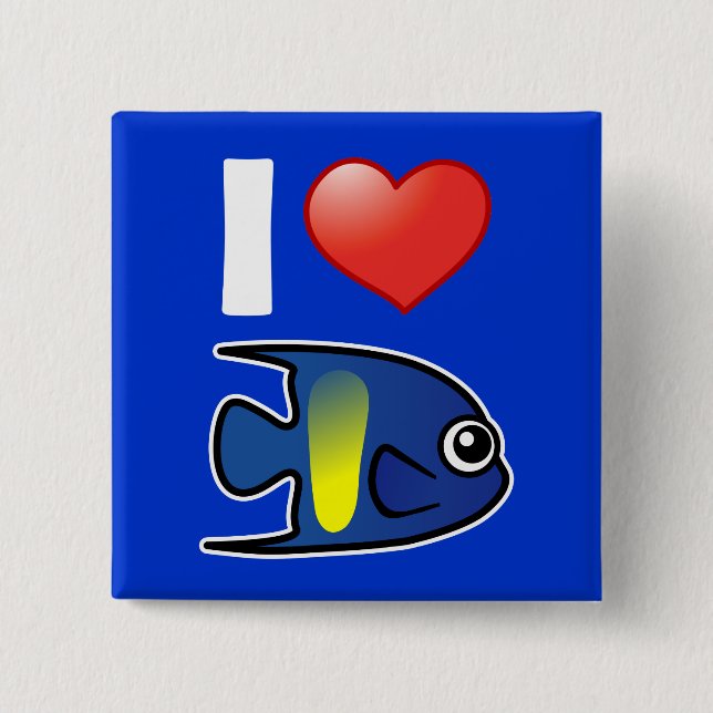 I Liebe Yellowbar Angelfish Button (Vorderseite)