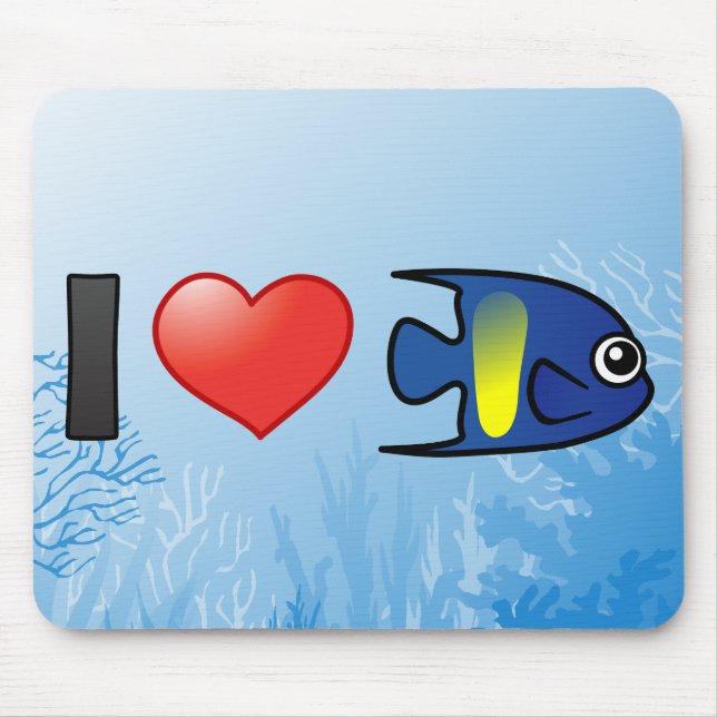 I Liebe Yellowbar Angelfish Mousepad (Vorne)