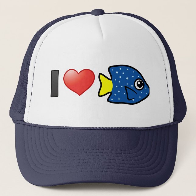 I Liebe Yellowtail Damselfish Truckerkappe (Vorderseite)