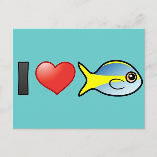I Liebe Yellowtail Snapper Postkarte (Vorderseite)