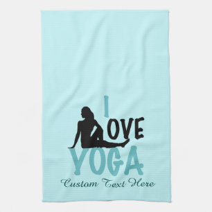 I Liebe Yoga Custom Aquamarin Küchentuch