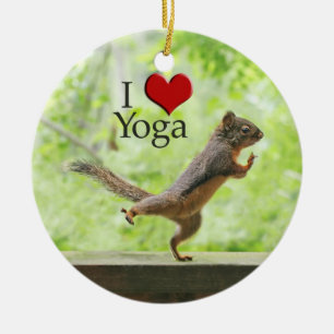 I Liebe-Yoga-Eichhörnchen Keramik Ornament