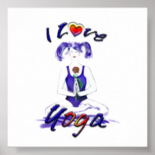 I Liebe Yoga-Lotus-Pose Poster