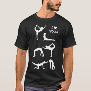I Liebe Yoga Männer Frauen Yoga Posen T-Shirt