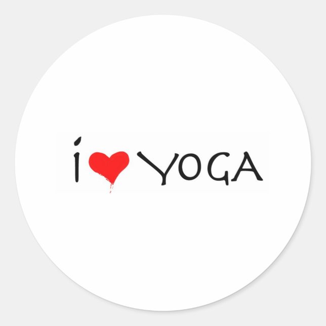 i Liebe Yoga Runder Aufkleber (Vorderseite)