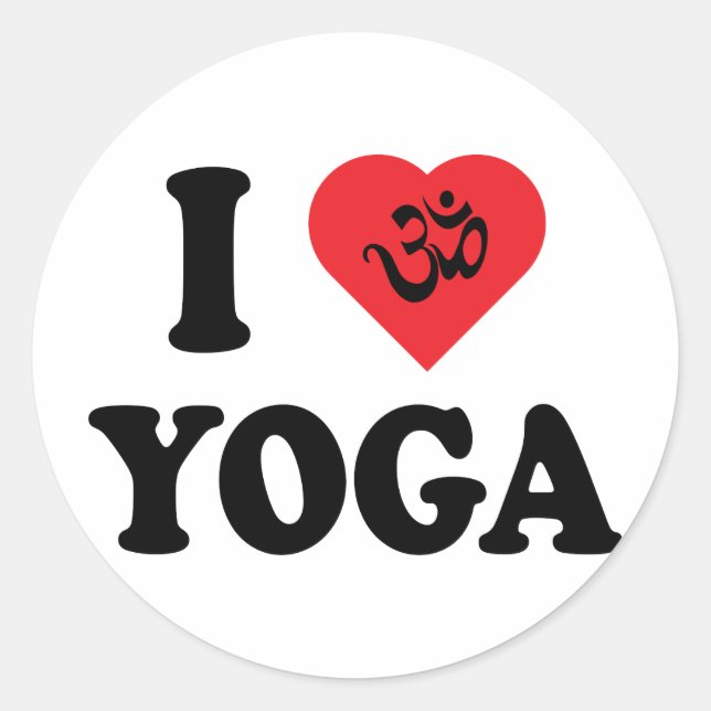 I Liebe Yoga Runder Aufkleber (Vorderseite)
