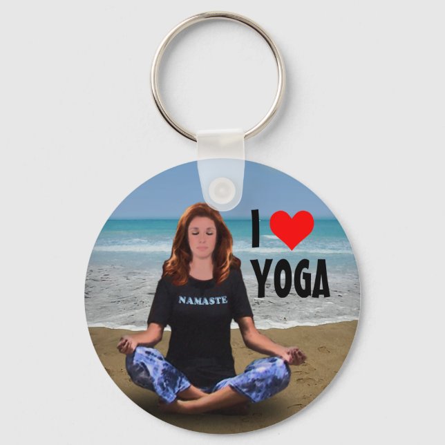 I Liebe Yoga Schlüsselanhänger (Vorderseite)