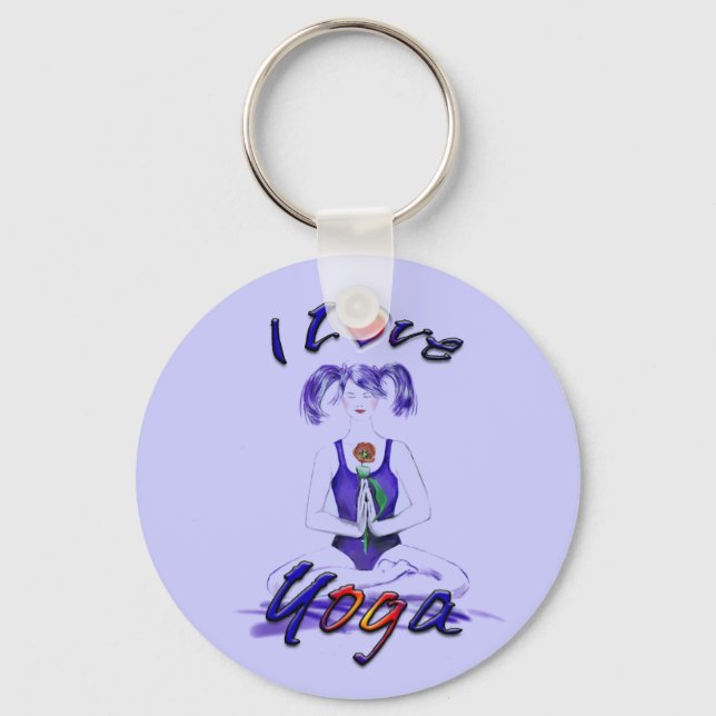 I Liebe Yoga Schlüsselanhänger (Vorderseite)
