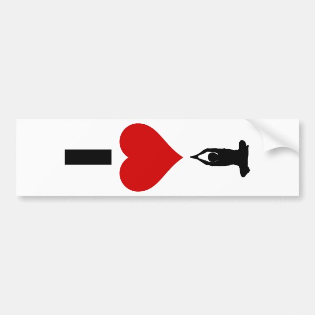 I Liebe-Yoga (vertikal) Autoaufkleber (Vorne)
