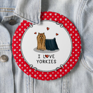 I Liebe Yorkies (I Liebe Yorkshire Terriers) Herz Button