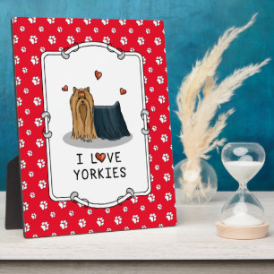 I Liebe Yorkies (I Liebe Yorkshire Terriers) Herz Fotoplatte