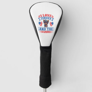 I Liebe Yorkies und USA 01 Golf Headcover