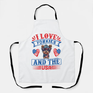 I Liebe Yorkies und USA 01 Schürze