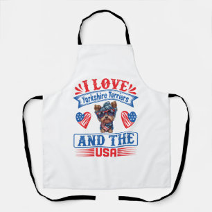 I Liebe Yorkshire Terriers and the USA 01 Schürze