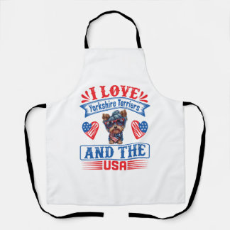 I Liebe Yorkshire Terriers and the USA 01 Schürze