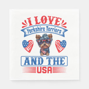 I Liebe Yorkshire Terriers and the USA 01 Serviette