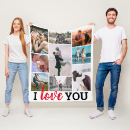 'I Liebe You' 9 FotoCollage Fleecedecke