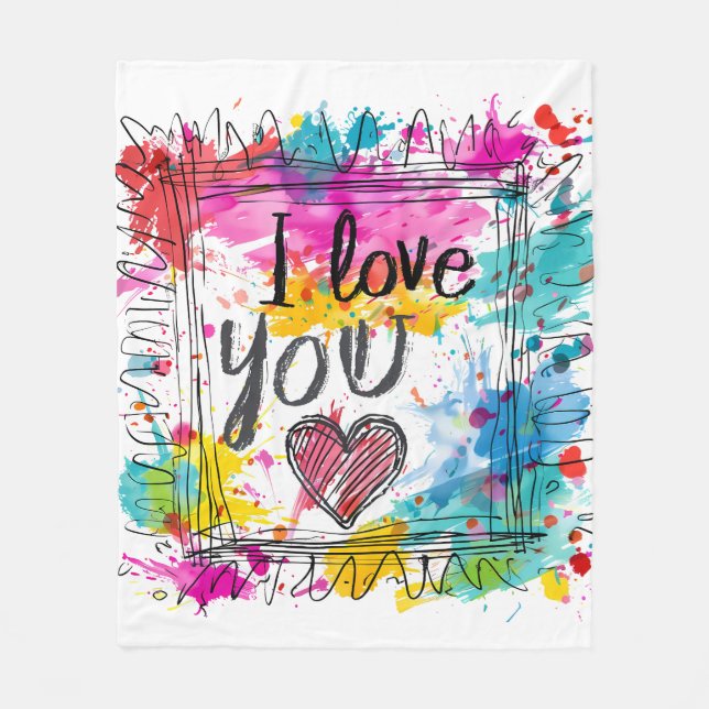 "I Liebe You" - Artistic Throw Blanket - Fleecedecke (Vorderseite)