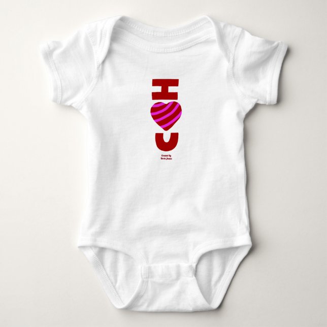 I Liebe You Baby Jersey Bodysuit Strampler (Vorderseite)