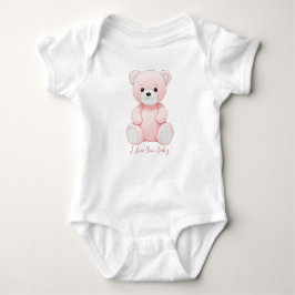 I Liebe You Baby Pink Bear CudlyToy Baby Bodysuit Baby Strampler