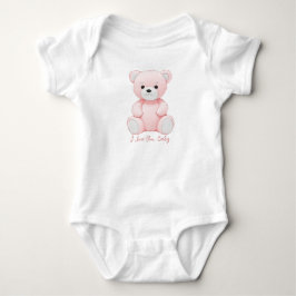 I Liebe You Baby Pink Bear CudlyToy Baby Bodysuit Strampler
