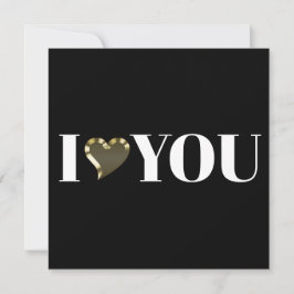 I Liebe You black gold heart moderne kühne Typogra Karte