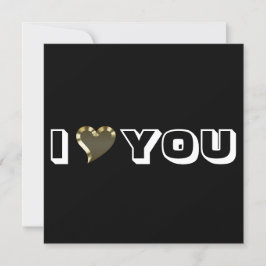I Liebe You black gold heart moderne kühne Typogra Karte