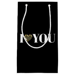 I Liebe You black gold heart moderne Typografie Kleine Geschenktüte
