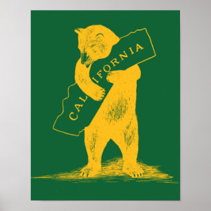 I Liebe You California - Green und Gold Poster