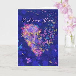 I Liebe You Card Butterfly Herz Liebe Karte