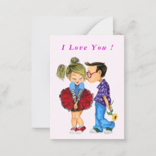 I Liebe You Card with Romantic Couple - Liebe Mitteilungskarte