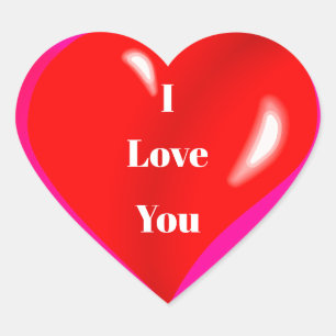 I Liebe You Colorful Red Heart Aufkleber