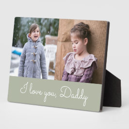 I Liebe You Daddy Sage Green Script 2 Foto Collage Fotoplatte