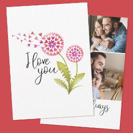 I Liebe You Floral Valentinstag Feiertagskarte