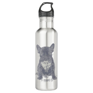 I Liebe YOU - French Bulldog Edelstahlflasche