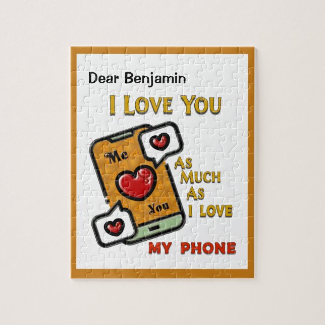 I Liebe You Funny Spaß Telefon  Puzzle (Vertikal)