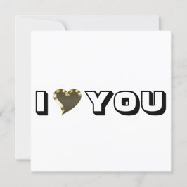 I Liebe You gold heart moderne fette Typografie Karte