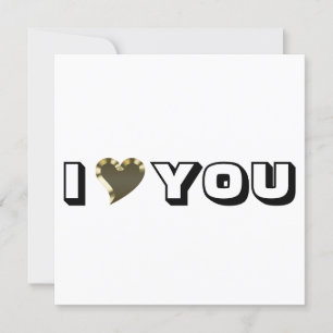 I Liebe You gold heart moderne fette Typografie Karte