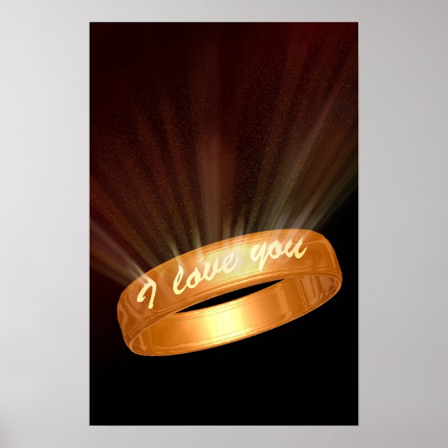 "I Liebe you" Goldener Ring Poster (Vorne)