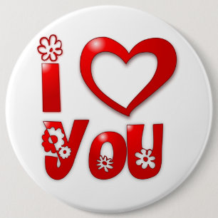 "I LIEBE YOU" GROOVY BLUME BUTTON