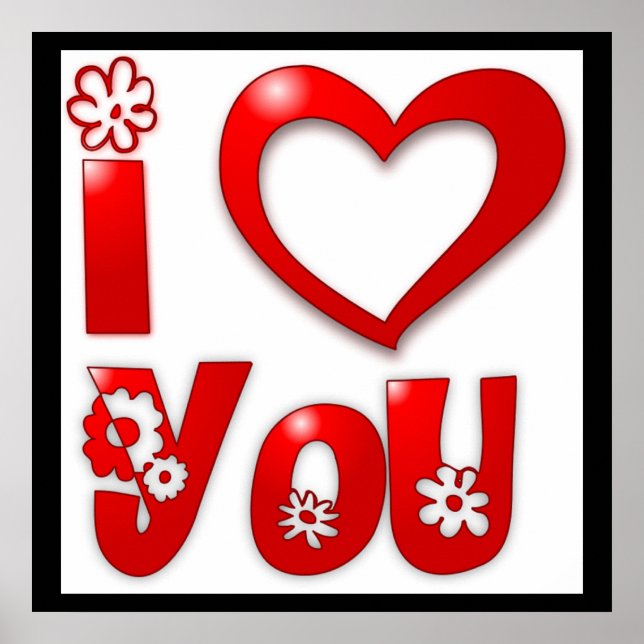 "I LIEBE YOU" GROOVY BLUME POSTER (Vorne)