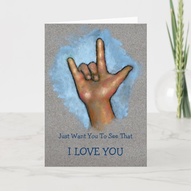 I LIEBE YOU: Hand Making ASL Sign: Gebärdensprache Karte (Vorderseite)