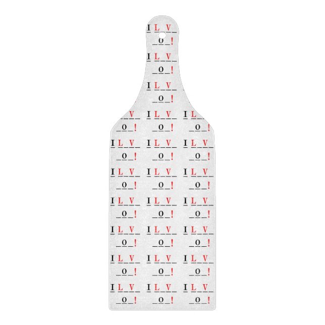 I Liebe You-Hangman Style by Shirley Taylor Schneidebrett (Vorderseite)