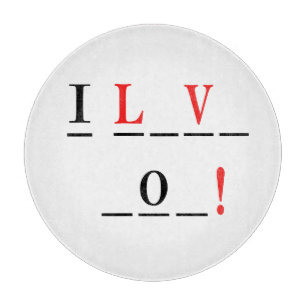 I Liebe You-Hangman Style by Shirley Taylor Schneidebrett