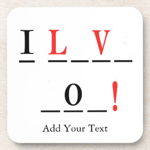 I Liebe You-Hangman Style by Shirley Taylor Untersetzer