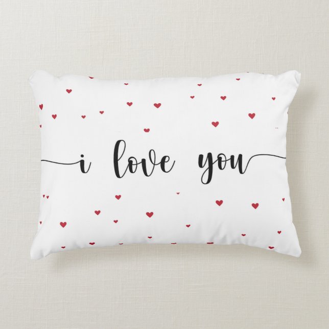 "I Liebe You Heart Pattern Dekokissen (Vorderseite)