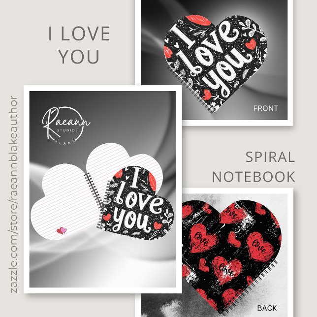I Liebe You Heart Shaped Spiral Notebook Notizbuch (Von Creator hochgeladen)